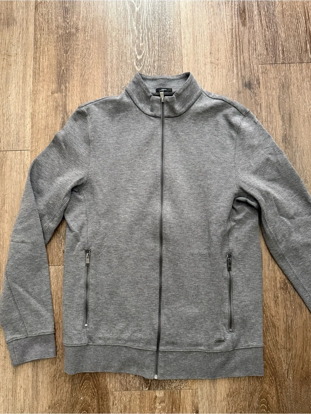 Hugo BOSS Men's Gray Full-Zip Sweatshirt Jacket